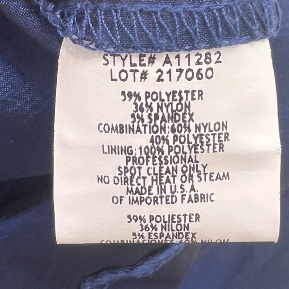 Betsy & Adam Women’s Royal Blue Metallica strapless cocktail dress - Picture 6 of 6